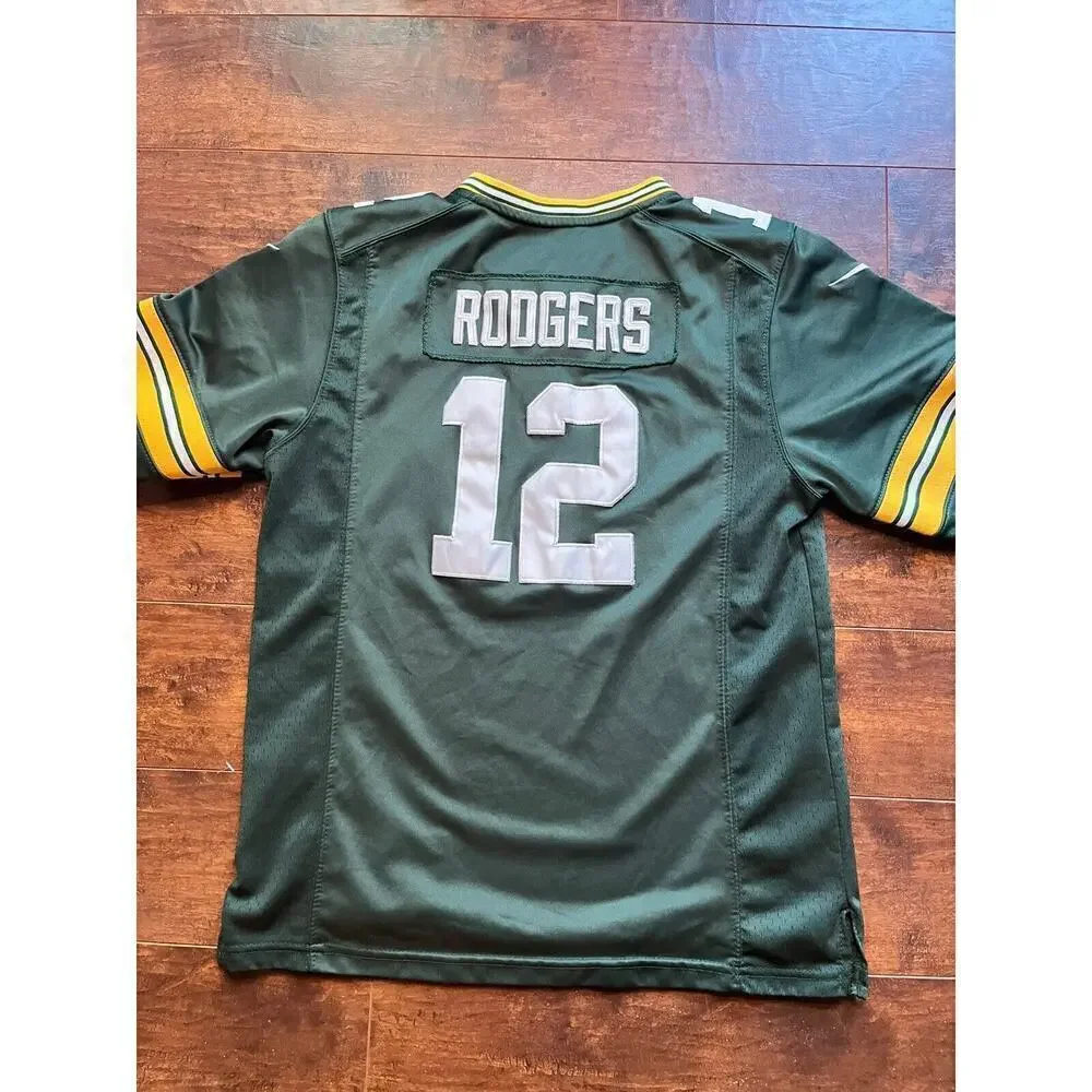 Green Bay Packers Jersey Youth XL Green #12 Aaron Rodgers Stitched Nike Football